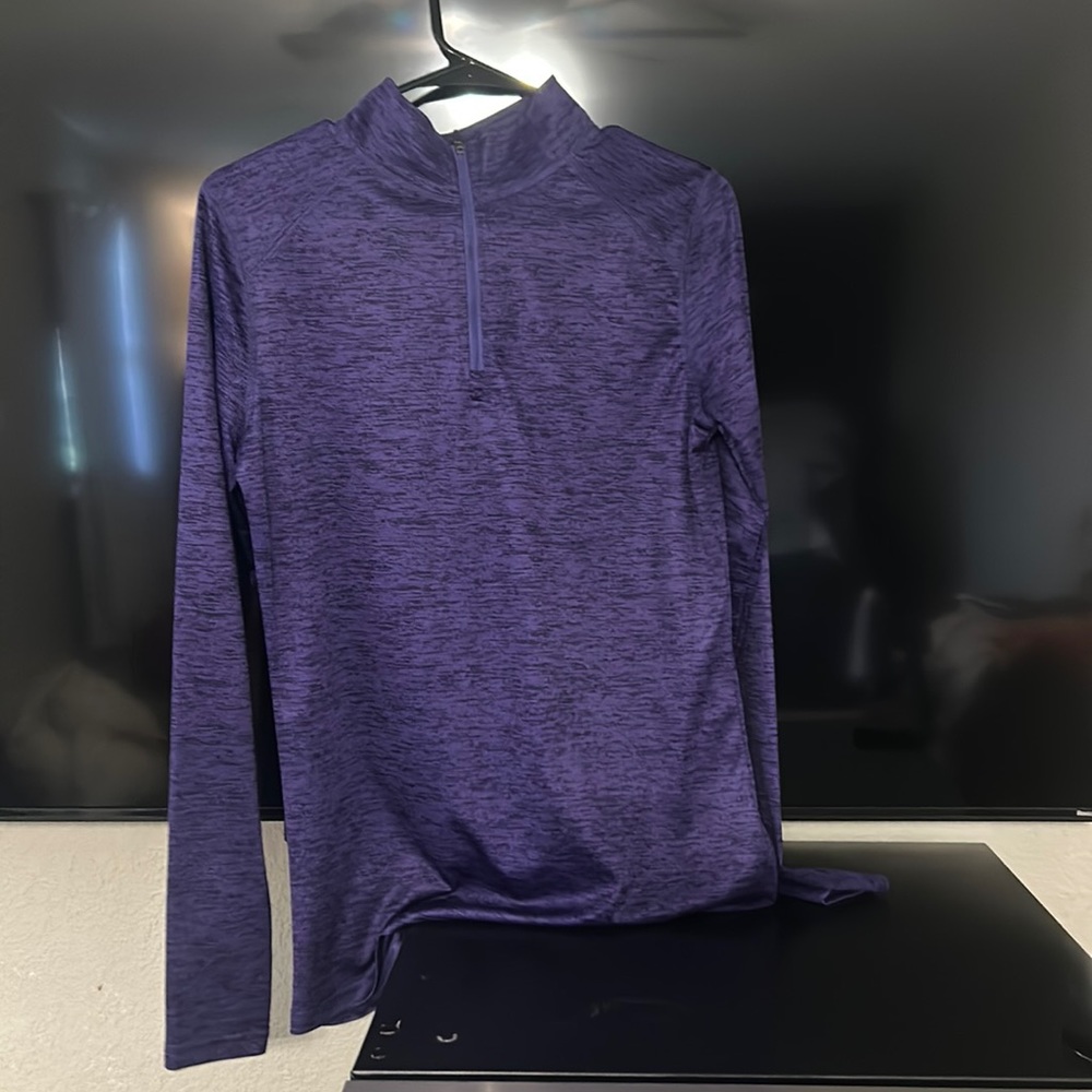 MEDIUM purple half zip long sleeve